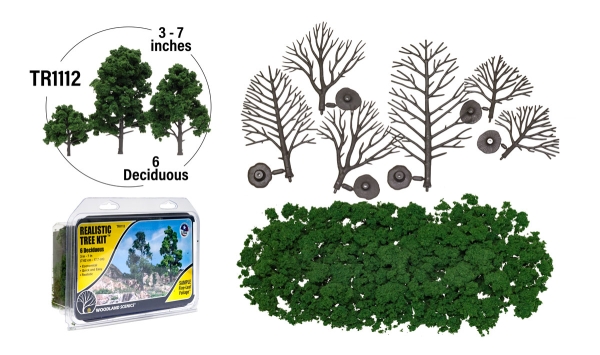 Woodland Scenics TR1112 Baumbastelset 6 Laubbäume 7 - 17 cm hoch Realistic Tree Kits