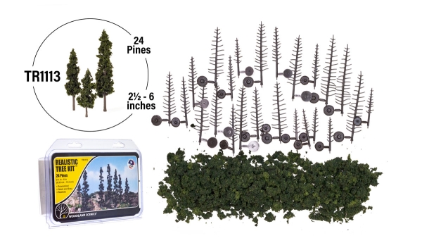 Woodland Scenics TR1113 Baumbastelset 24 Kiefern 6 - 15 cm hoch Realistic Tree Kits