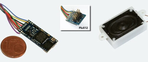 ESU 55800 LokSound micro V4.0 «Universalgeräusch zum Selbstprogrammieren», PluX12 am Kabel, Spurweite: N,TT